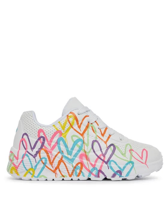 Sneakersy Skechers Uno Lite Spread The Love 314064L/WML Biały