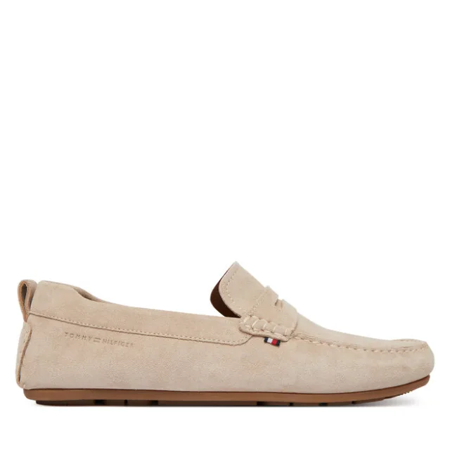 Mokasyny Tommy Hilfiger Core Hilfiegr Suede Driver FM0FM05789 Beżowy