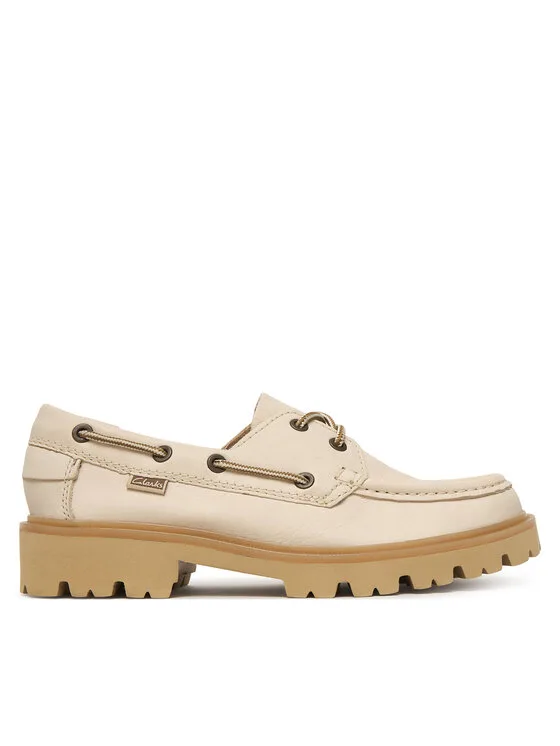 Sneakersy Clarks Cleyhill Boat. 26187841 Écru