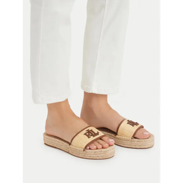 Klapki LAUREN RALPH LAUREN 802P06398003 Beżowy
