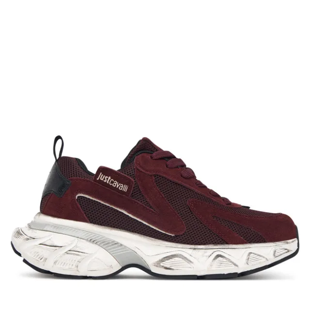 Sneakersy Just Cavalli 81RA3SC2 ZSF04 Bordowy