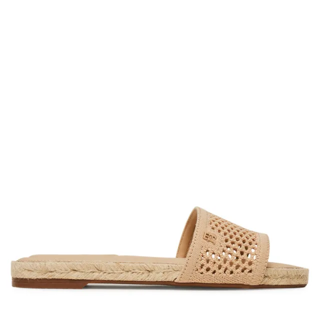 Klapki Tommy Hilfiger Knit Mesh Espadrille Flat Sandal FW0FW08744 Beżowy