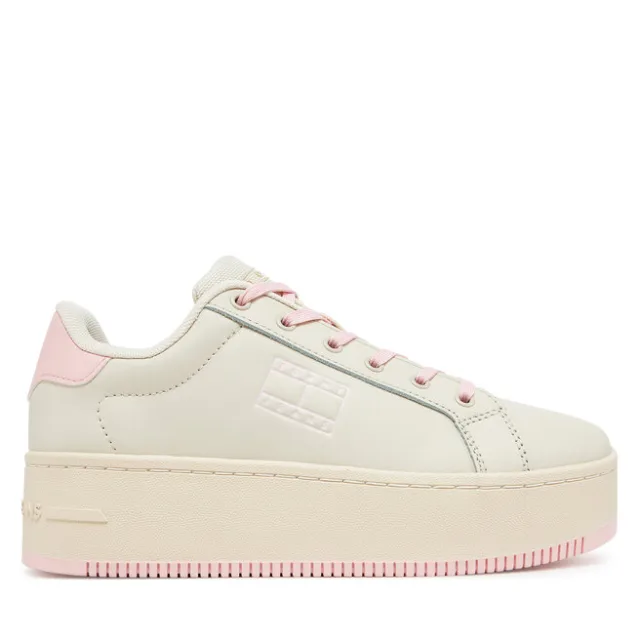 Sneakersy Tommy Jeans Tjw Flatform Ess EN0EN02518 Kremowy