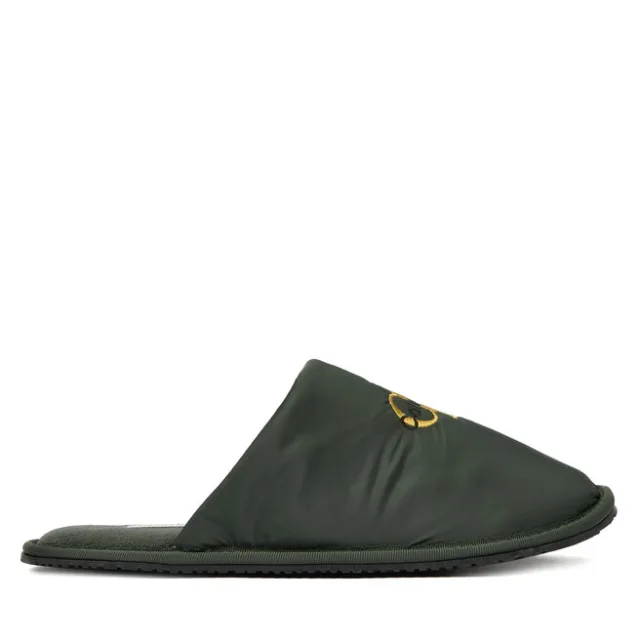 Kapcie Calvin Klein Hotel Slipper Mono Embro YM0YM01392 Zielony