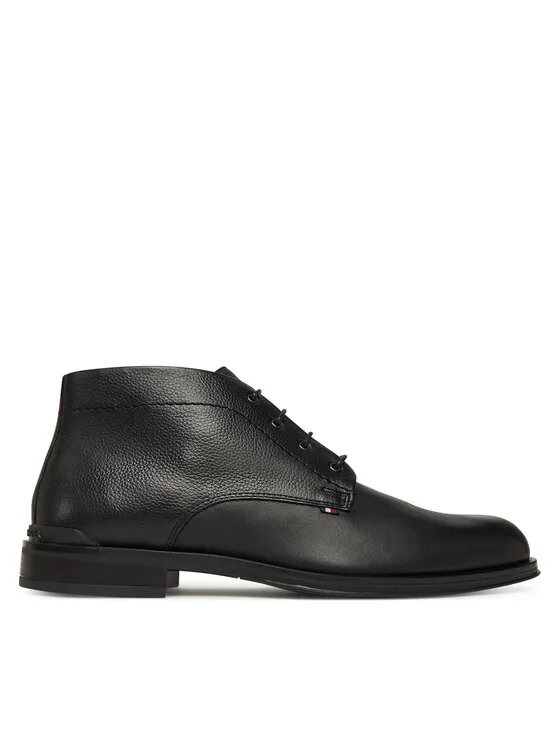 Trzewiki Tommy Hilfiger Corporate Hilfiger Lth Boot FM0FM05697 Czarny