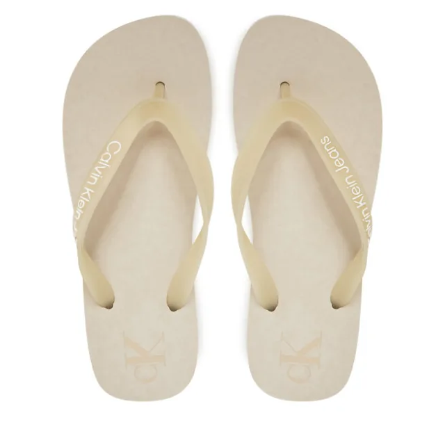 Japonki Calvin Klein Jeans Beach Sandal Flatform Tpu YW0YW01830 Écru