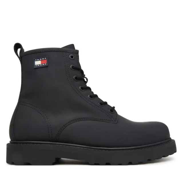 Trzewiki Tommy Jeans Archive '01 Rubber Lace Boot EM0EM01781 Czarny
