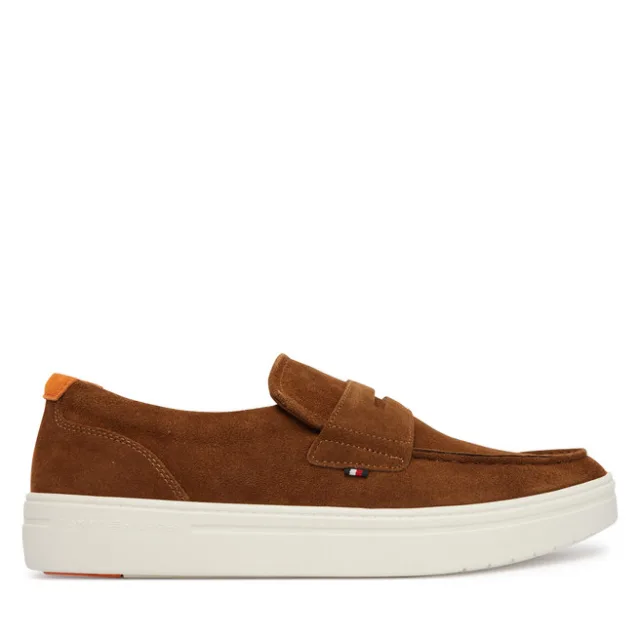 Półbuty Tommy Hilfiger Modern Light Hybrid Suede Loafer FM0FM05786 Brązowy