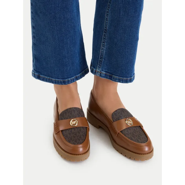 Loafersy MICHAEL Michael Kors Jaelyn Lug 40T6JLFP2L Brązowy