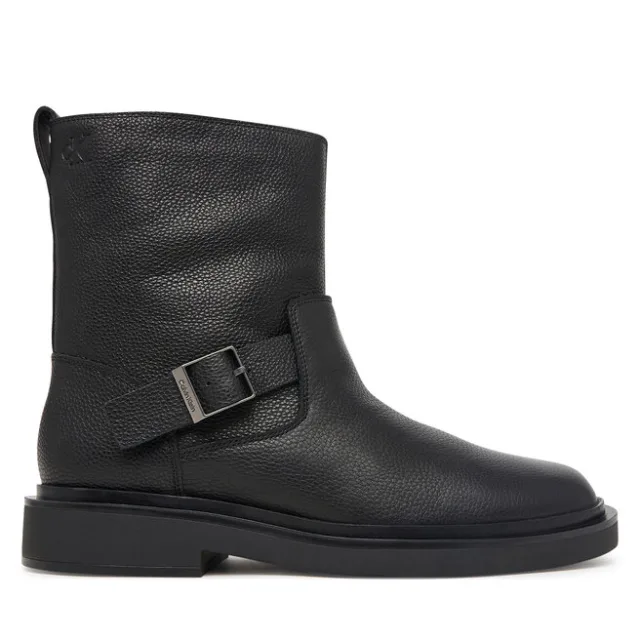 Kozaki Calvin Klein Sq Rubber Boot Buckle Lth HM0HM02353 Czarny