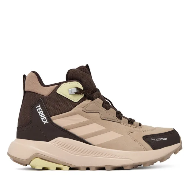 Trekkingi adidas Terrex Anylander Leather Mid Climaproof Hiking Shoes KJ6790 Brązowy