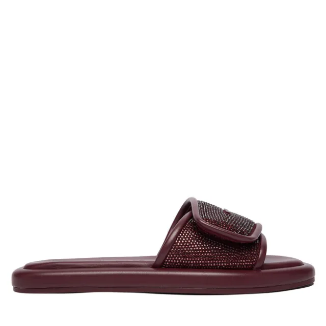 Klapki MICHAEL Michael Kors 40F5SKFA3S Bordowy