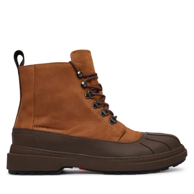 Trzewiki Tommy Hilfiger Outdoor Rubber Lth Boot Wpm FM0FM05957 Brązowy