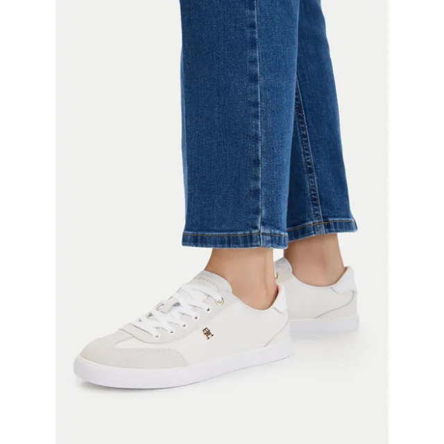 Sneakersy Tommy Hilfiger Th Chic Low Vulc FW0FW09391 Kremowy