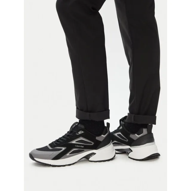 Sneakersy Calvin Klein Hike Runner Ck Stripe Mix Ny-Su HM0HM02220 Czarny