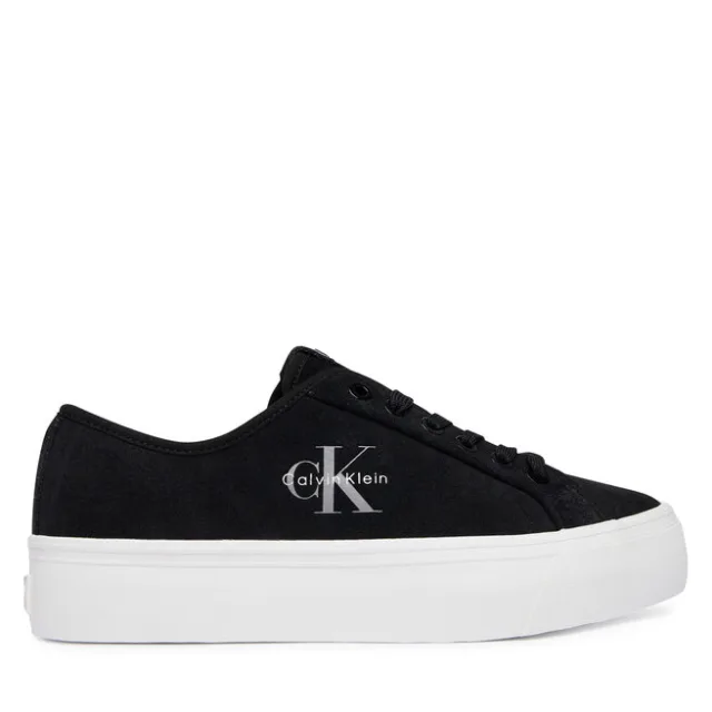 Sneakersy Calvin Klein Vulc Flatf Laceup Suede HW0HW03088 Czarny