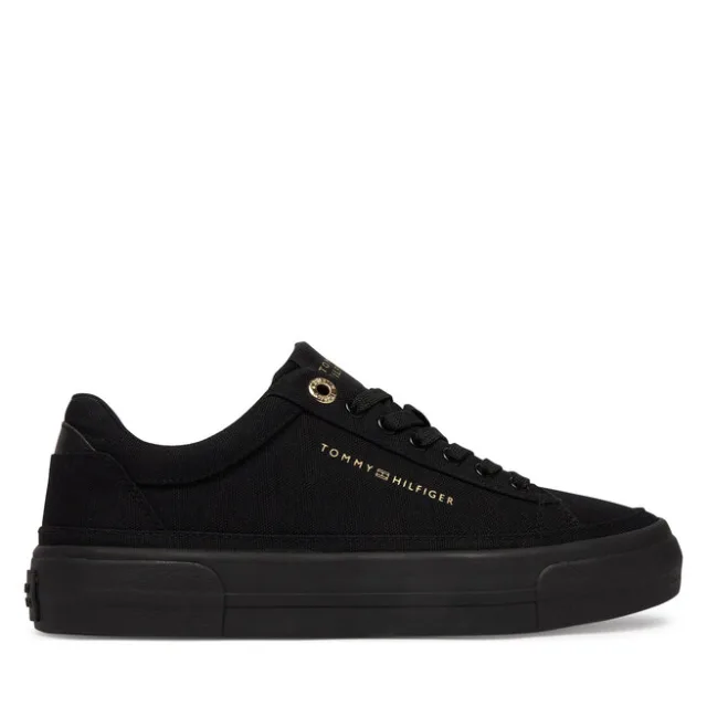 Sneakersy Tommy Hilfiger Th Foxing Platform Canvas FW0FW09480 Czarny