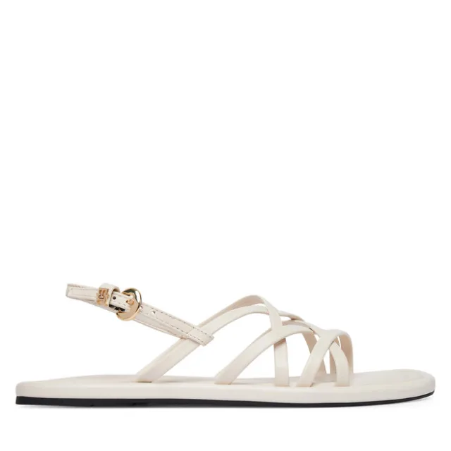 Sandały Tommy Hilfiger Flat Strappy FW0FW09220 Kremowy
