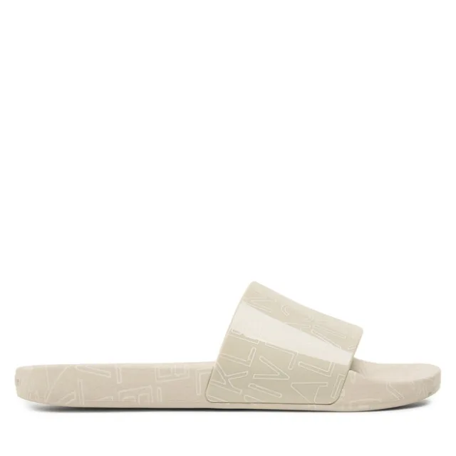 Klapki Calvin Klein Pool Slide Rubber HM0HM01062 Kremowy