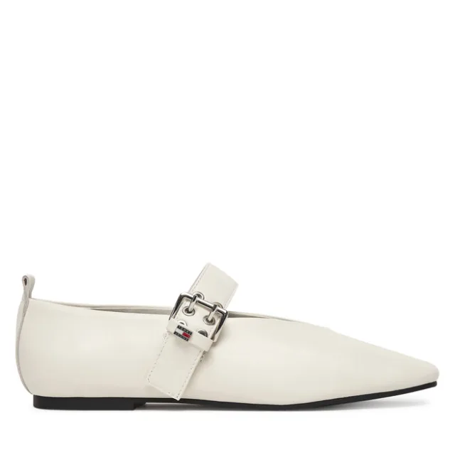 Baleriny Tommy Jeans Tjw Ballerina Buckle EN0EN03019 Biały