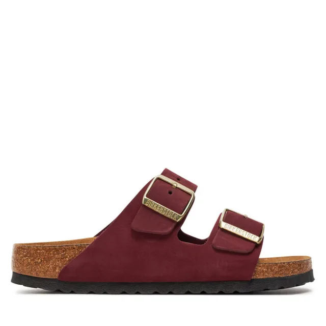 Klapki Birkenstock Arizona Sfb Lenb1028719 Bordowy