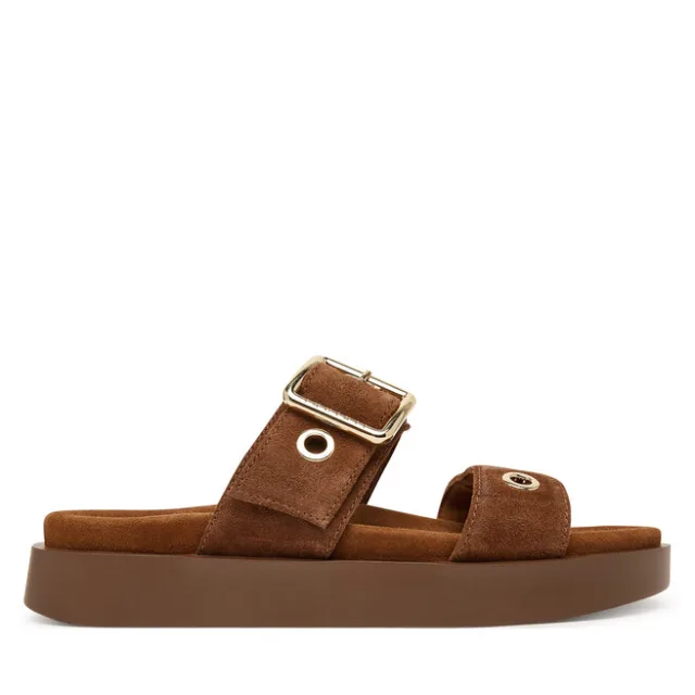 Klapki Inuikii Tilda Buckle 1004.003.0631 Brązowy ciemny