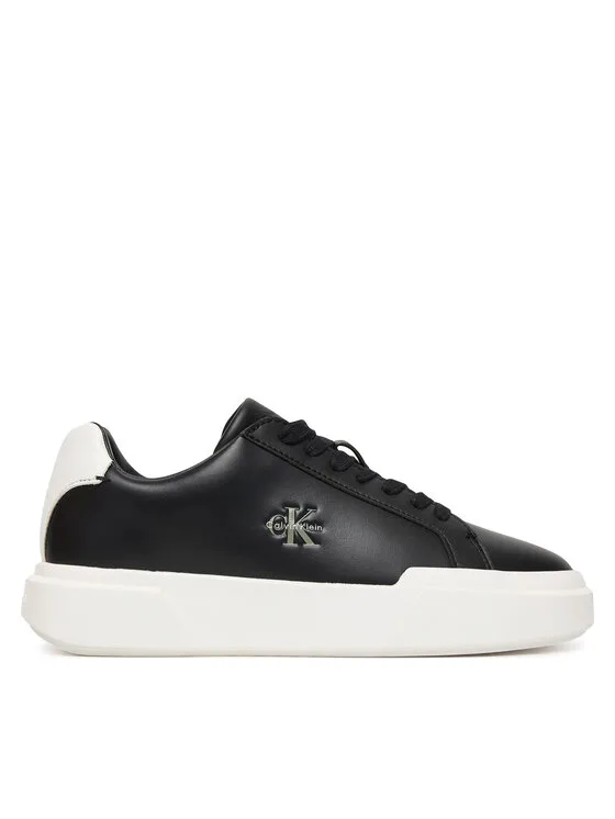 Calvin Klein Sneakersy Chunky Cupsole Laceup Lth Ml YW0YW01947 Czarny
