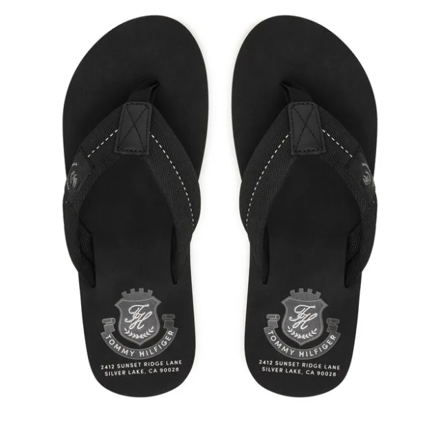 Japonki Tommy Hilfiger Patch Hilfiger Beach Sandal FM0FM05804 Czarny