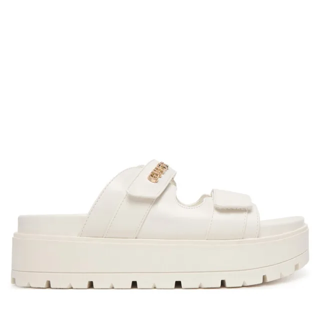 Klapki Guess FLJFAX ELE03 Écru