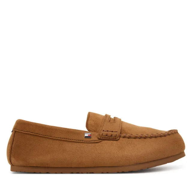 Kapcie Tommy Hilfiger Hilfiger Driver House Shoe FM0FM06012 Brązowy jasny
