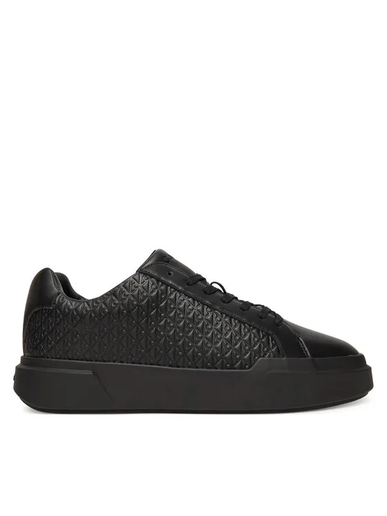 Calvin Klein Sneakersy Chunky Cupsole Laceup Lth Aop YM0YM01383 Czarny