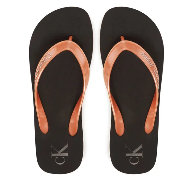 Japonki Calvin Klein Jeans Beach Sandal Monologo Tpu YW0YW01719 Złoty