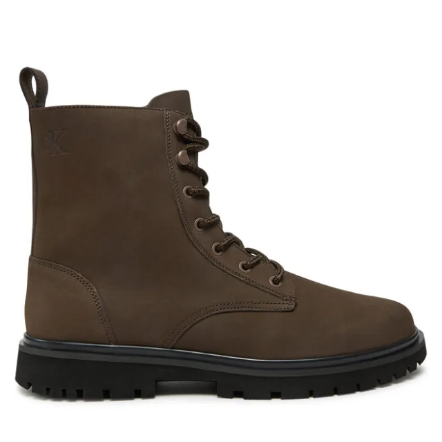 Trapery Calvin Klein Jeans Eva Boot Mid Laceup Rebellious YM0YM01071 Brązowy