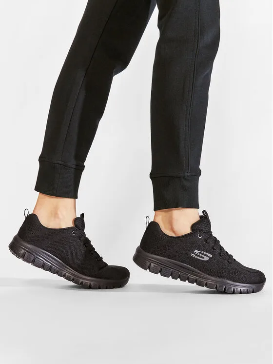 Skechers Sneakersy Get Connected 12615/BBK Czarny