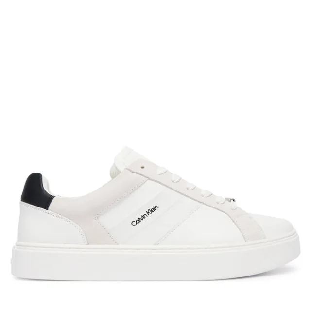 Sneakersy Calvin Klein Classic Cupsole Laceup Tape Lth YM0YM01430 Biały