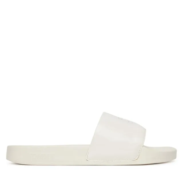 Klapki Tommy Jeans Flag Pool Slide Patent EN0EN02901 Biały