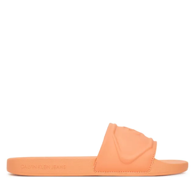 Klapki Calvin Klein Jeans Slide Pu Hf Mg YW0YW01879 Pomarańczowy