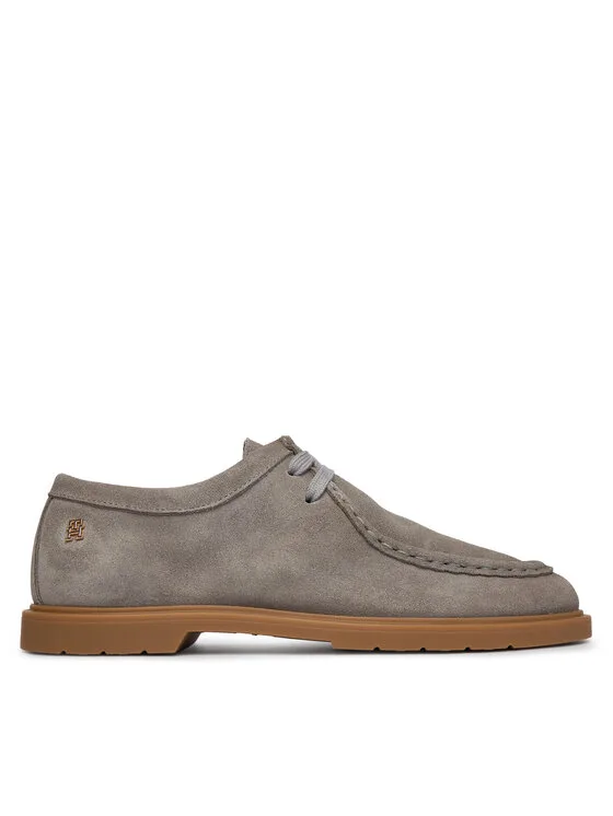 Półbuty Tommy Hilfiger Lightweight Suede Apron Toe FW0FW09262 Szary