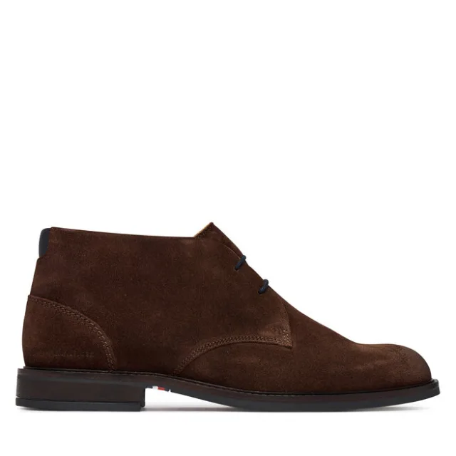 Trzewiki Tommy Hilfiger Corporate Dressy Suede Lace Boot FM0FM05951 Brązowy