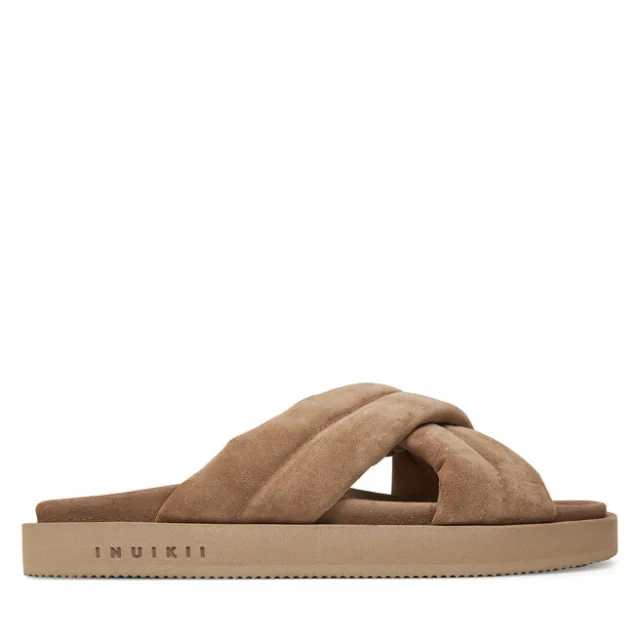 Klapki Inuikii Suede Crossed 50102-500 Beżowy