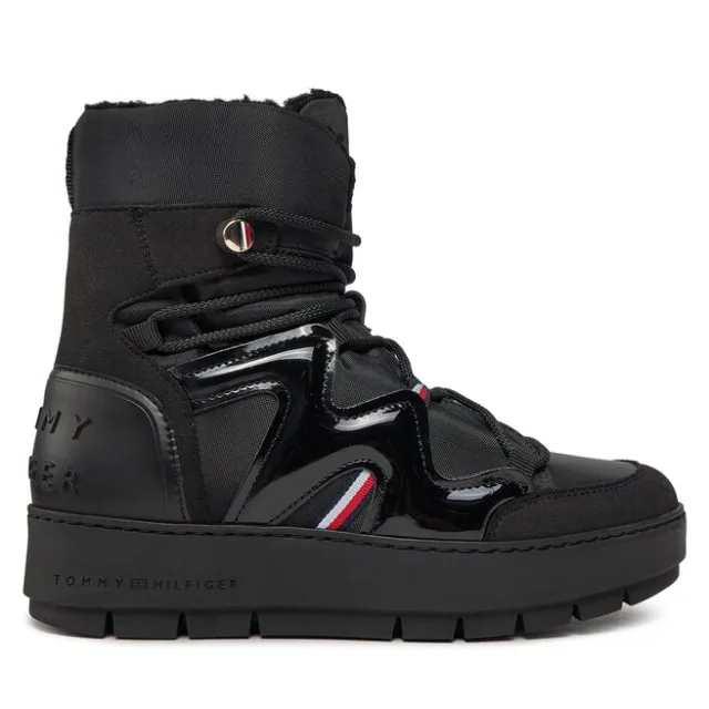 Śniegowce Tommy Hilfiger Patent Snowboot FW0FW07852 Czarny