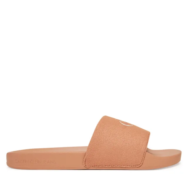 Klapki Calvin Klein Jeans Slide Monogram Wn YW0YW01835 Koralowy