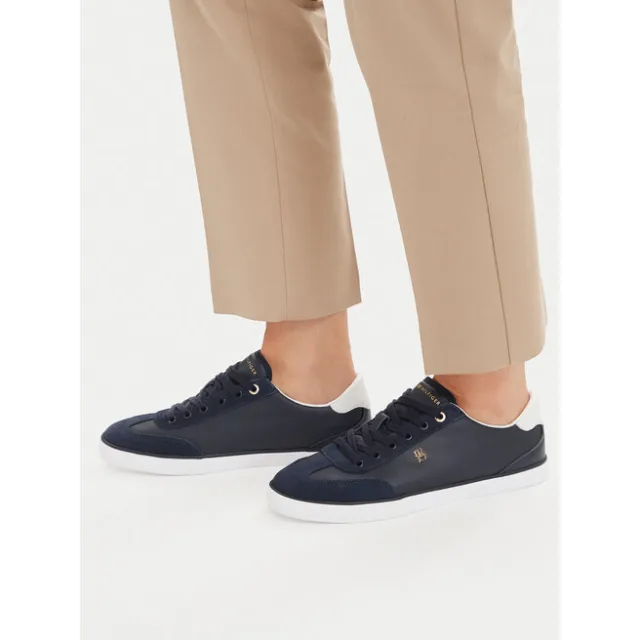 Sneakersy Tommy Hilfiger Th Chic Low Vulc FW0FW09391 Granatowy