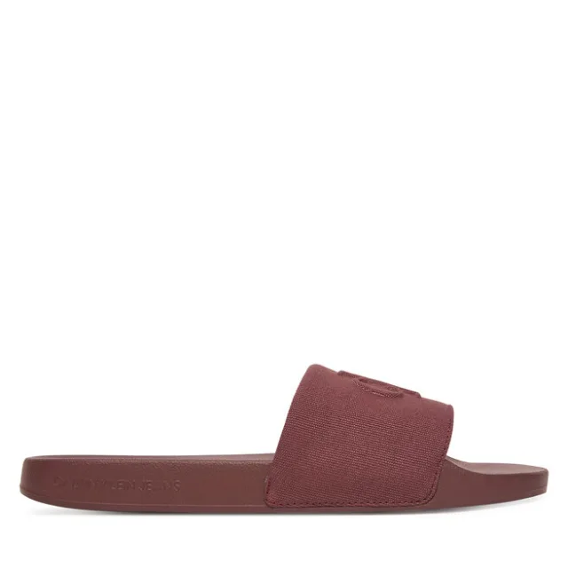 Klapki Calvin Klein Jeans Slide Hf Mono Cv YM0YM01282 Brązowy