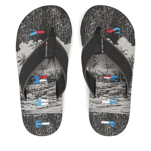 Japonki Tommy Jeans Tjm Elevated Beach Sandal EM0EM01561 Czarny